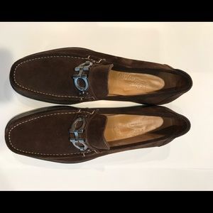 Salvatore Ferragamo Brown Suede Loafers